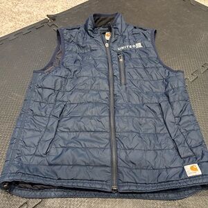 Carhartt Gilliam Puffer Vest Navy Blue Men's Regular Size M United 103709 *READ